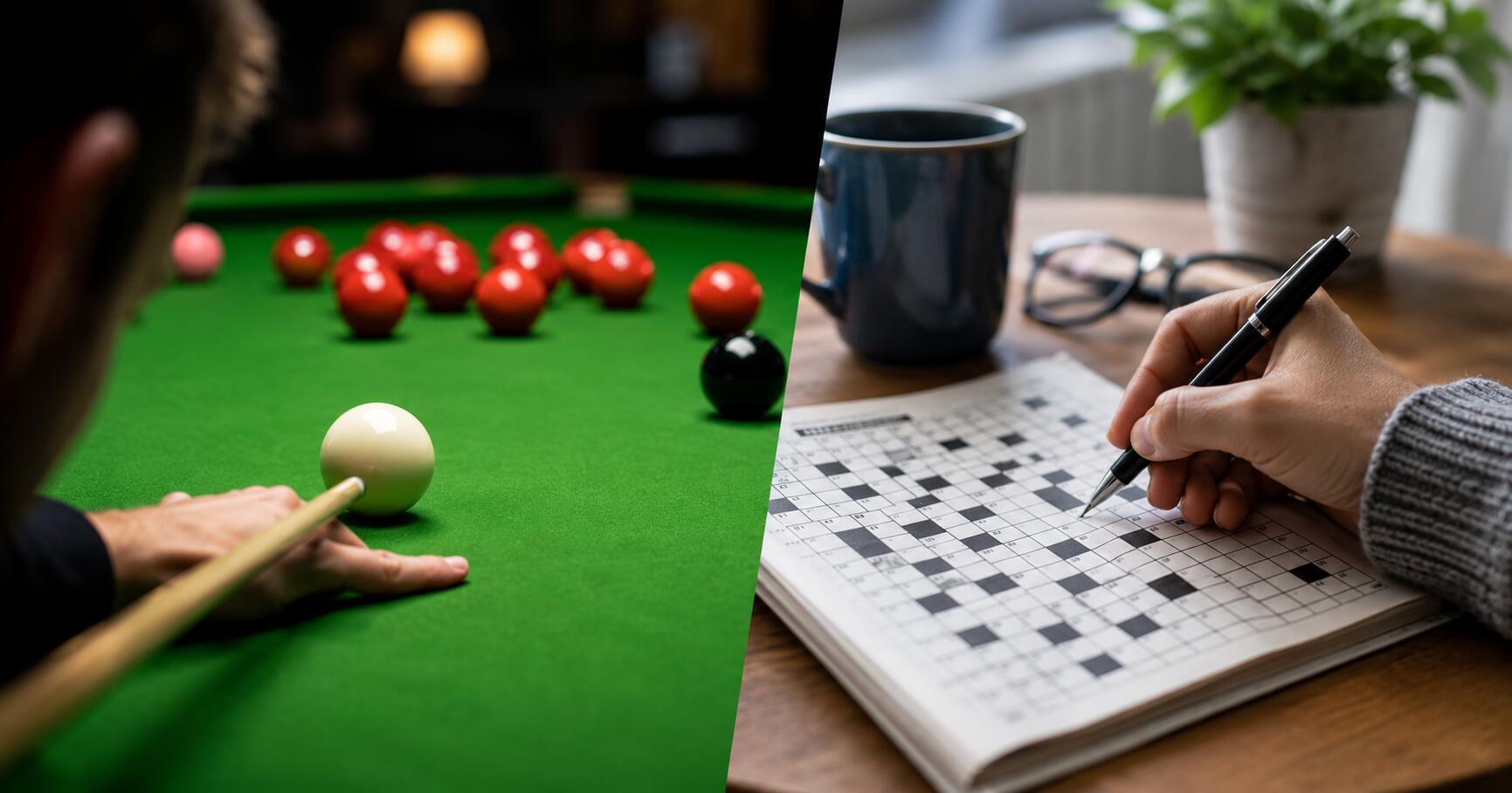 Snooker vs. ristikot – kaksi erilaista tapaa haastaa itsensä